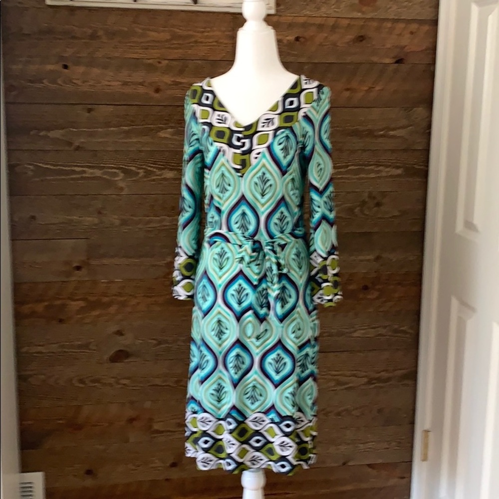vibrant  wash and wear dress with self belt